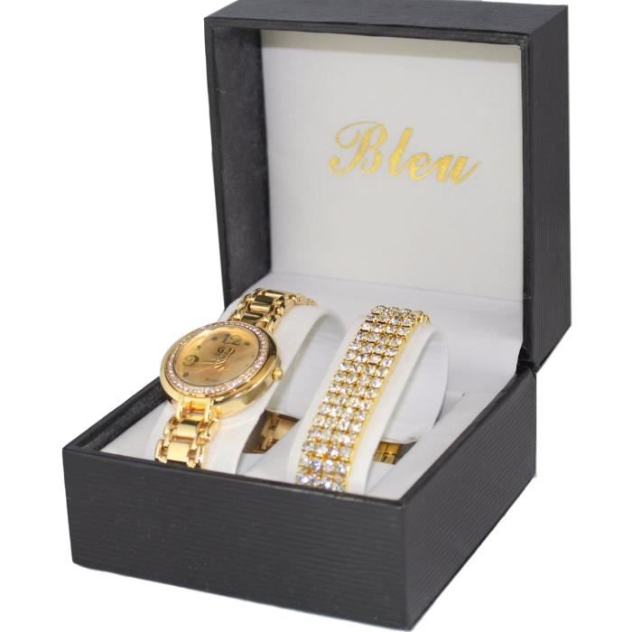Coffret montre femme doré couleur or + bracelet strass collection dolce  vita - Cdiscount Bijouterie
