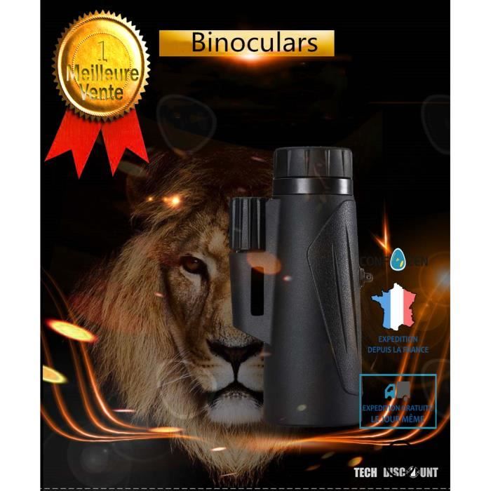 Grossissement 12x50 BRESSER Wave Monoculaire 12x50 - Grossissement élevé, étanche - Verre BaK-4 - Idéal Randonnée Et Observation Longue Vue Grossissement 12x50 BRESSER Wave Monoculaire 12x50 - Grossissement élevé, étanche - Verre BaK-4 - Idéal Randonnée Et Observation Longue Vue