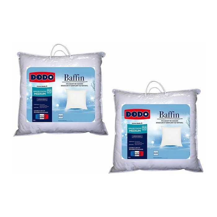 Lot de 2 oreillers DODO Naturel Duvet - 65x65 cm - BAFFIN
