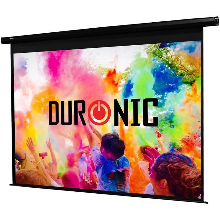 Duronic EPS80/43 Ecran de projection HD à déroulement électrique 80 pouces 4/3 – 163 x 122 cm – Fixation au mur ou au plafond