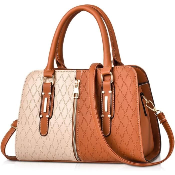 Sac à Main Femme Nicole&Doris En Cuir PU - Bandoulière Mode Imprimé Fleuri - Multi-compartiments - 31x23x15 Cm
