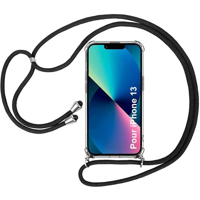 DiDaDi [5 En 1 1 Ensemble De Chaîne Pour Coque IPhone 12 Avec Cordon + 1 Coque Transparente + 2 Films Écran + 1 Verre Caméra, Coque Antichoc Élégante Avec Collier Réglable, Camouflage