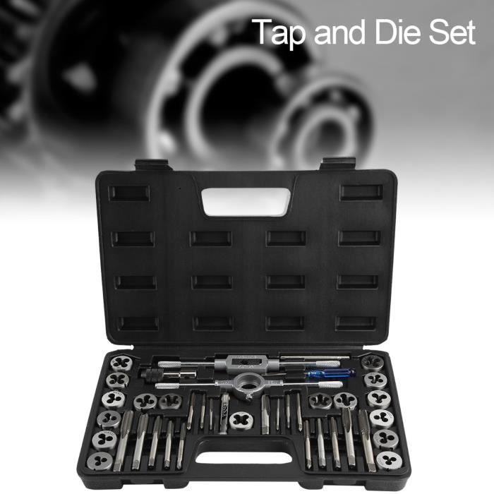 Jeu de tarauds et filières Taraud et Matrice Standard, 40 Pièces M3-M12