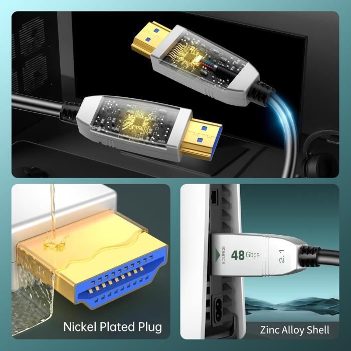 Câble HDMI 2.1 8K 4K 120Hz UHD HDR eARC