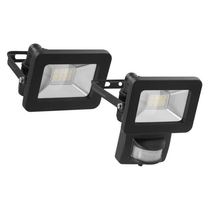Projecteur extérieur - GOOBAY - 20W - Détecteur de mouvement - 1700lm - Noir