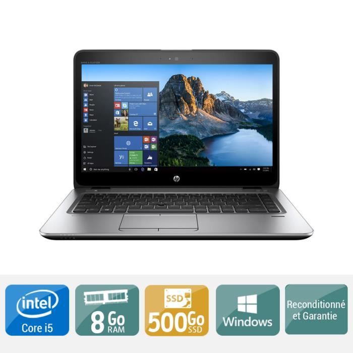 Ordinateur portable HP ELITEBOOK 840 G3 core i5 8 go ram 500 go disque dur SSD