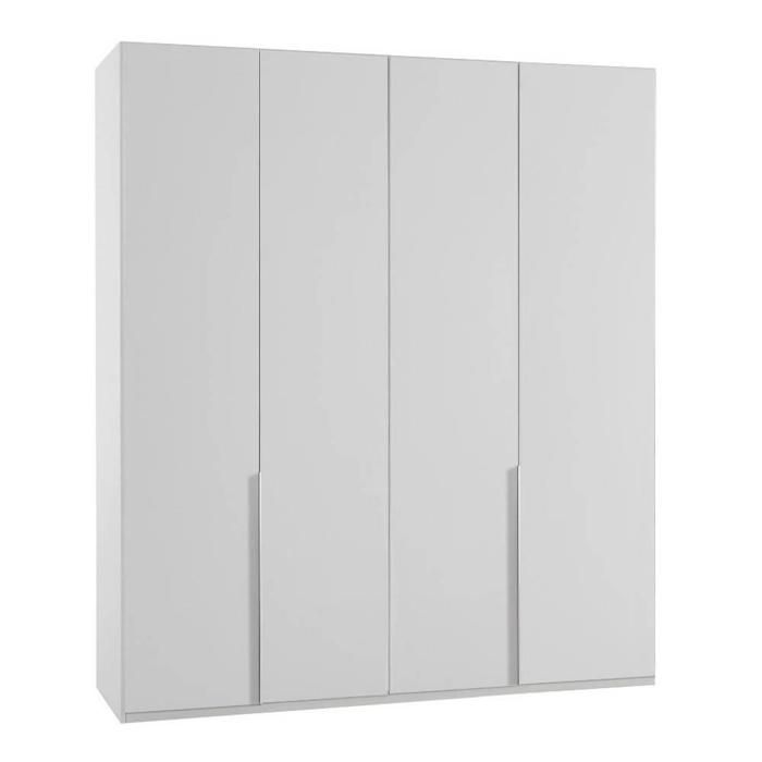 Armoire 4 portes WILMA 180 cm blanche blanc Bois Inside75 Cdiscount