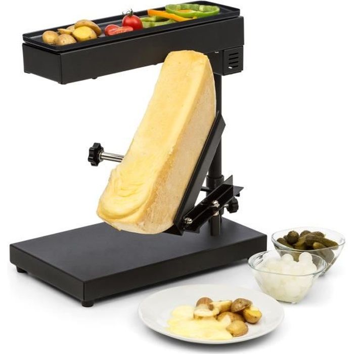 Machine à raclette - Klarstein - Appareil à raclette - traditionnel - 1000W  - avec grill de cuisson et thermostat réglable - Noir - Cdiscount  Electroménager