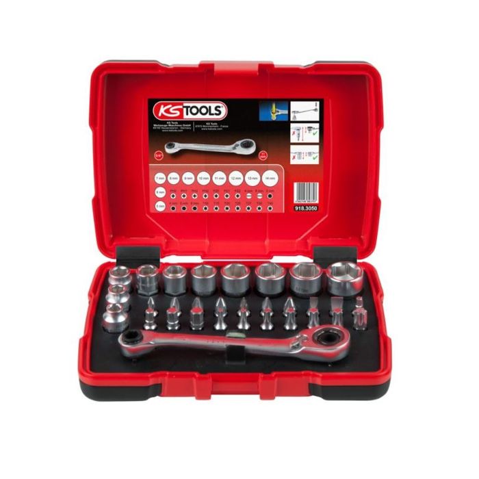 KS Tools C de douilles traversantes de 5 à 14mm et embouts de vissage 1/4 32pcs - 918.3050