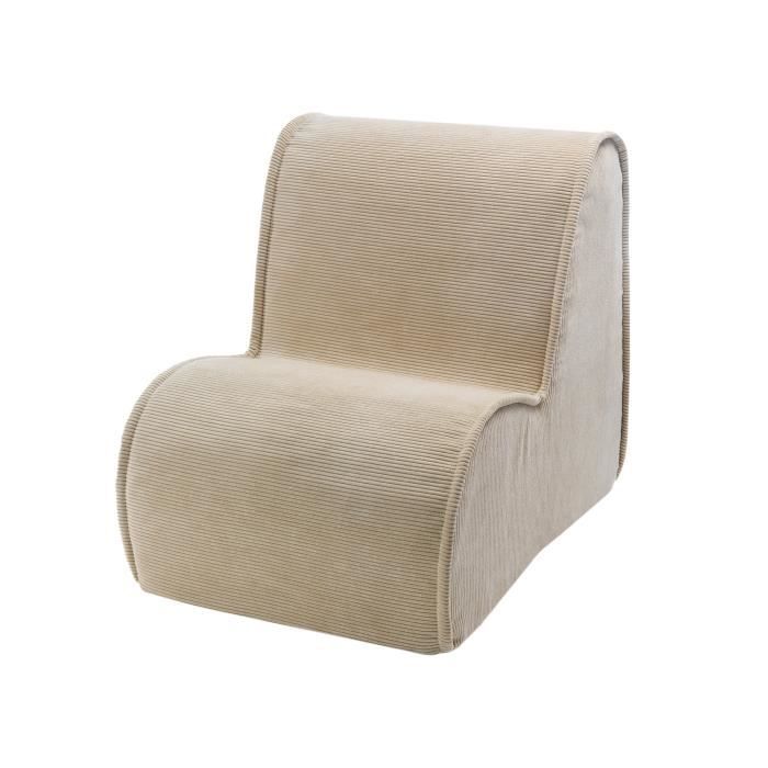 Fauteuil - MeowBaby - Chaise pour Enfants - Velours Côtelé - Beige - 1 place Fauteuil - MeowBaby - Chaise pour Enfants - Velours Côtelé - Beige - 1 place