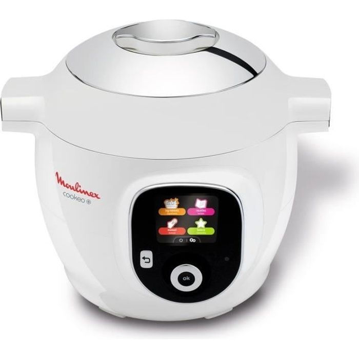 MOULINEX CE851100 Multicuiseur intelligent Cookeo+ avec 150 recettes préprogrammées - 6 L - 1600 W - Blanc