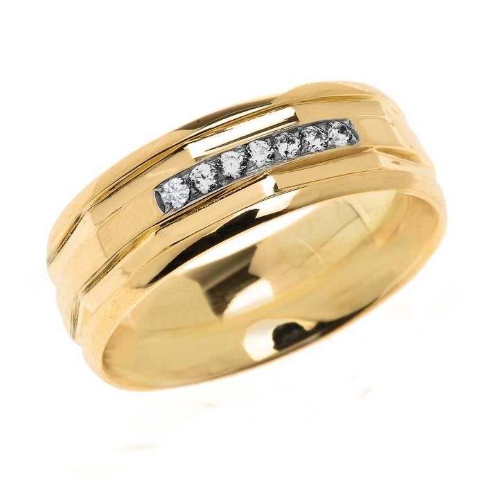 Bague Alliance 14 Ct Or Jaune Comfort Fit Moderne Alliance Avec
