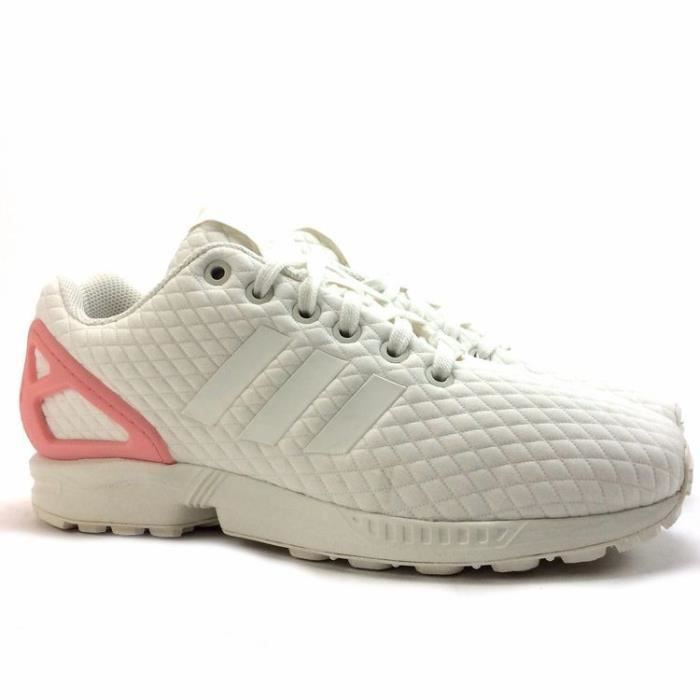 adidas zx flux rose blanc