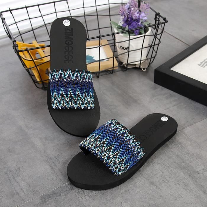 Fashion Femmes Tongs Été Chaussures Sandales Slipper Intérieur/Extérieur Flip-Flops