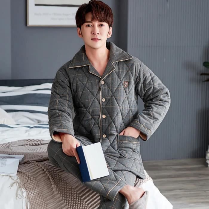 MoFiz Garçon Pantalon De Pyjama Coton à Carreaux Fille Chaud