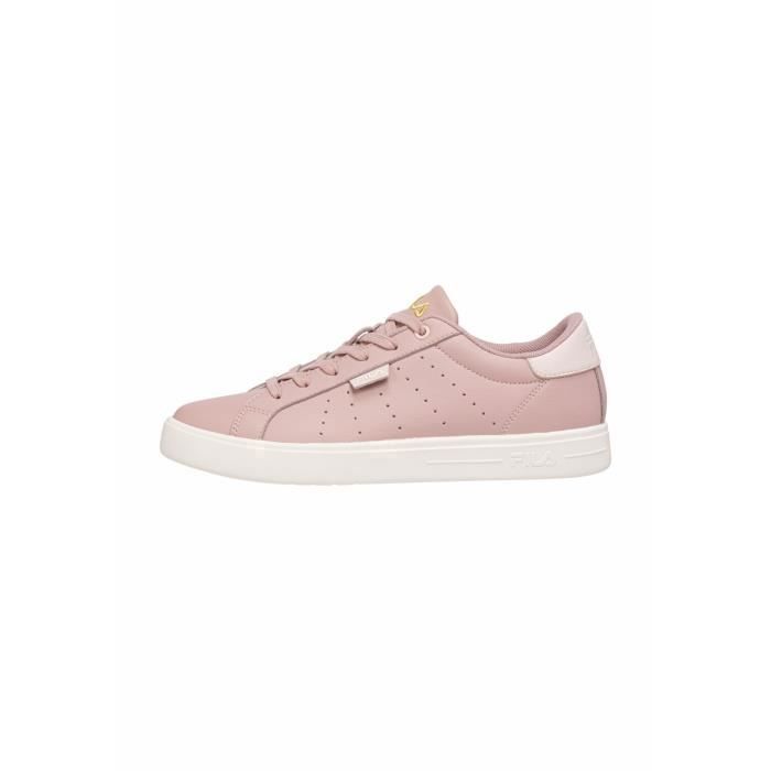 Baskets femme Fila Lusso FILA Silhouette de tennis elancee Chaussure a semelle compensee Cuir Pink Cdiscount Chaussures