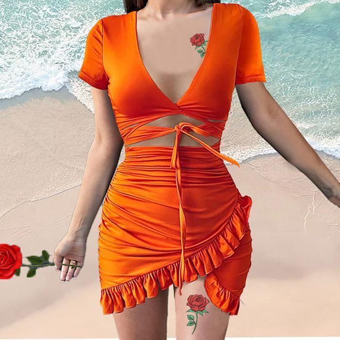 Robe best sale orange courte