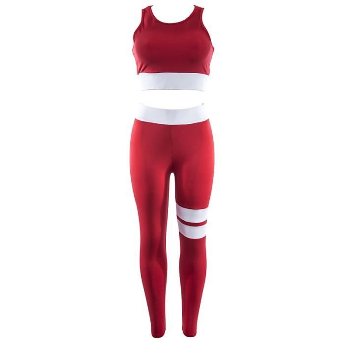 Legging de sport V tements de Sport Femme Rouge Fitness
