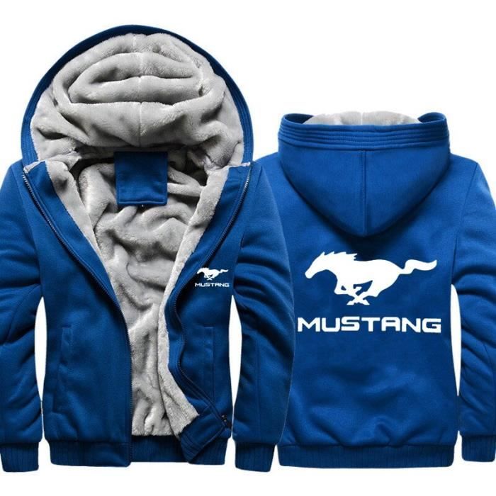 IGUC 203 Mustang sweat capuche en coton molletonn pour homme