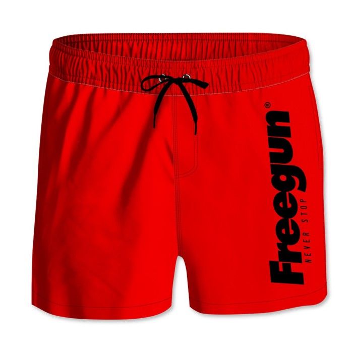 freegun maillot de bain enfant, short de bain garçon avec filet intérieur et poches latérales - rouge taille 12/14 ans