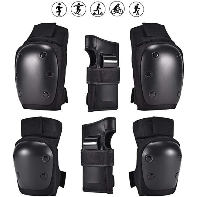 Kit Protection Roller 6 Pièces - Genouillères, Coudières, Poignets - Enfant/Adulte - Skate, Vélo, Trottinette