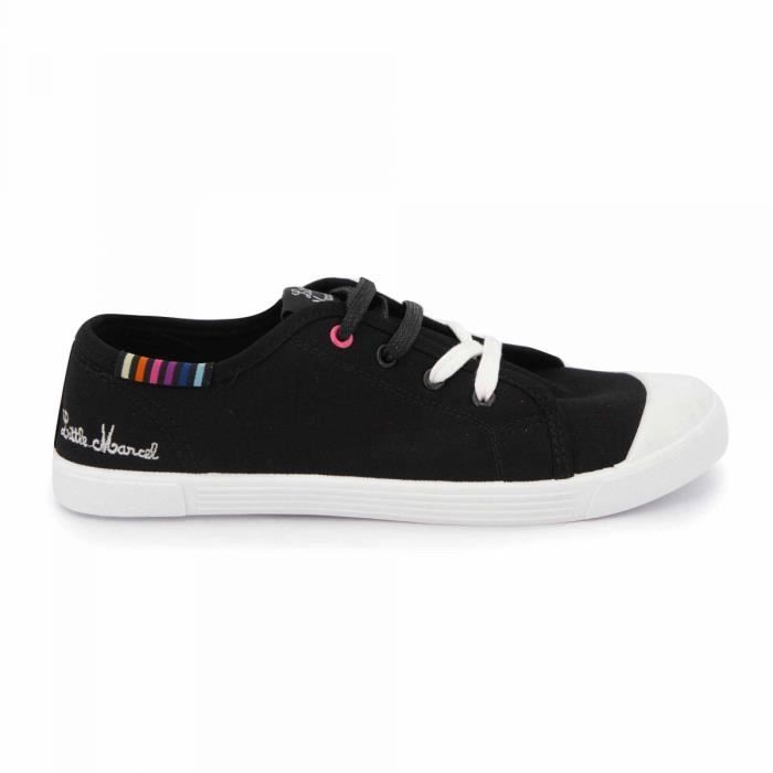 Baskets basses en toile Femme LITTLE MARCEL Noir Cdiscount