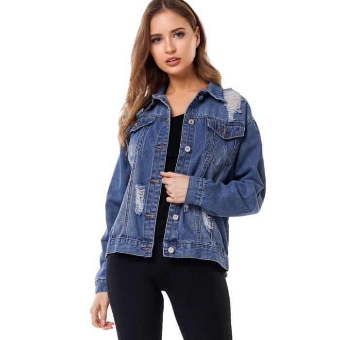 Veste En Jean Déchiré Tendance Pour Enfants - Manches Longues Boutonnées - Fille Ou Garçon - Printemps/automne