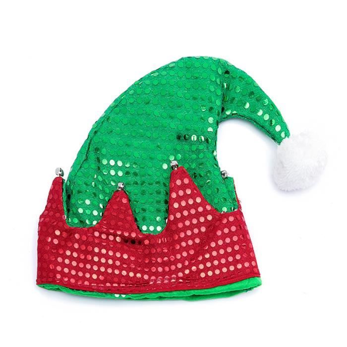 Chapeau De Noël Vert Elfe - Adulte Et Enfant - Taille 30x40 Cm - Polyester - Cadeau Fêtes - 9