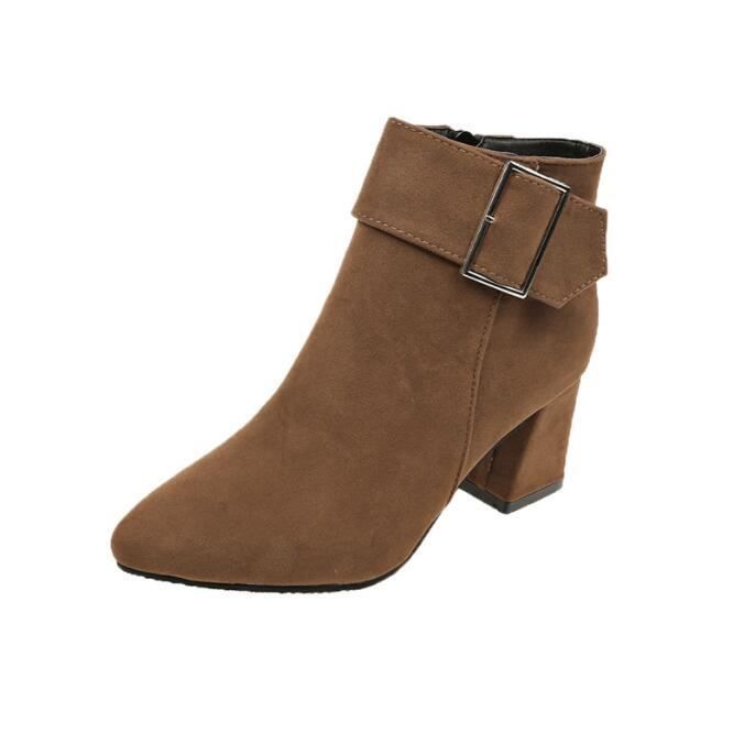 Bottines Steve Madden En Daim Cognac, Talon Bas, Fermeture éclair - Taille 5.5 - Neuves En Boîte