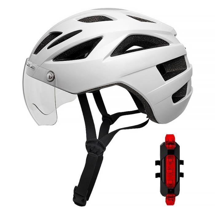 Casque de vélo universel avec pare-brise amovible - WOZWE - Blanc - Adulte - Vélo sur route