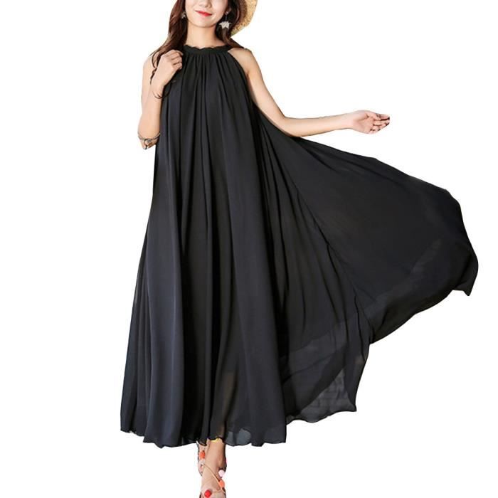 Femmes Robe En Mousseline De Soie Col licou de Plage d