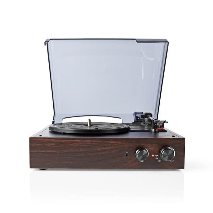 Nedis Platine Vinyle 18 W Conversion Numerique Mise Hors Tension Automatique Couvercle Anti Poussiere Marron Table De Mixage Avis Et Prix Pas Cher Cdiscount