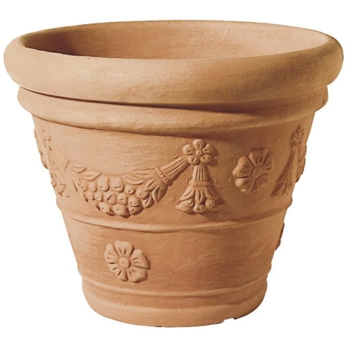 Pot de fleurs - Telcom - Conca Tropea - Résine - Marron - d.40 x H34 cm