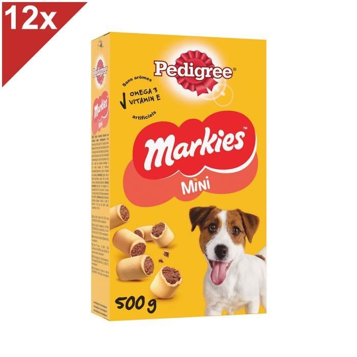 Meilleurs prix pour Friandise pour chien PEDIGREE Markies Mini Biscuits fourrés 12x500g