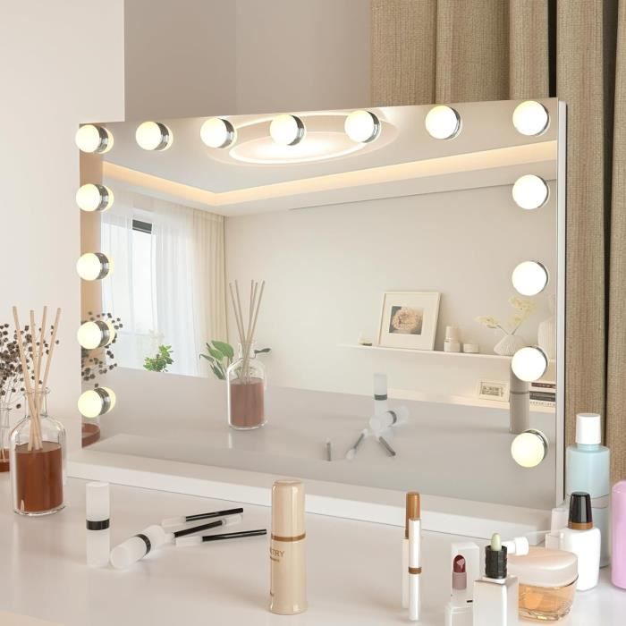 marque generique - miroir maquillage grossissant 10x LED mural - Miroirs -  Rue du Commerce