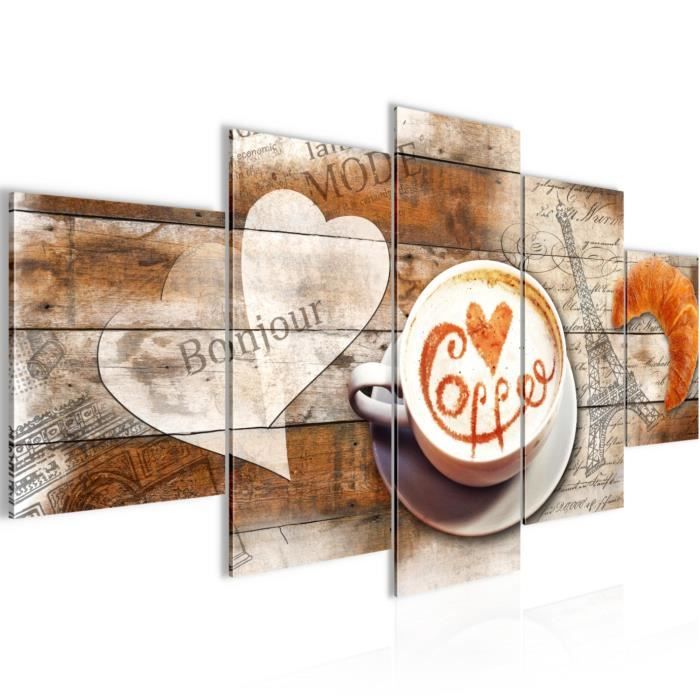 Tableau Toile Photo Cuisine Cafe Decoration Murale 200 X 100 Cm Toison Xxl Salon Appartement Marron Pret A Accrocher 012851a Cdiscount Maison
