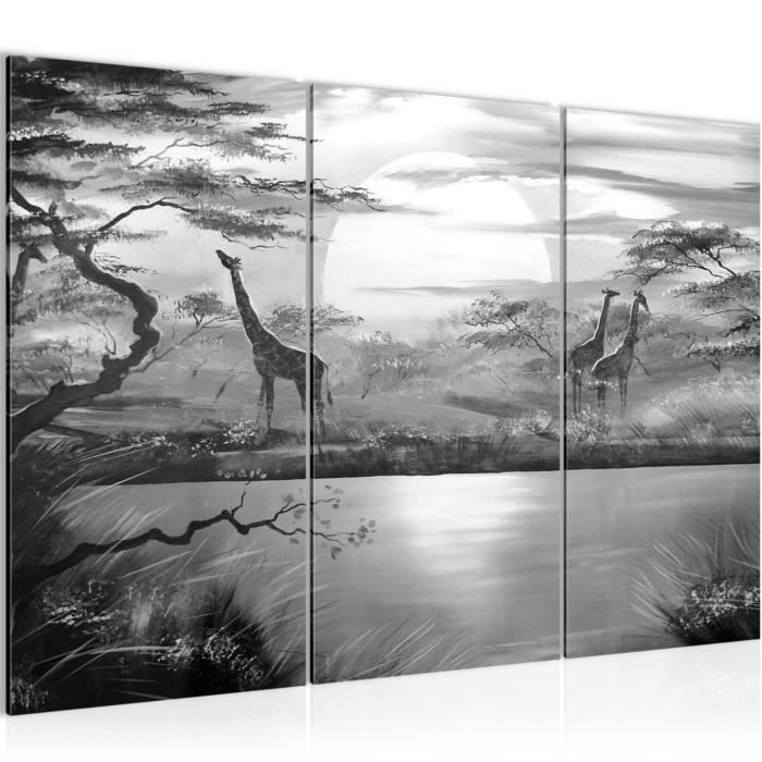 Tableau Toile Africain 130x80 Cm - Impression Numérique, Prêt à Accrocher, Motif Afrique