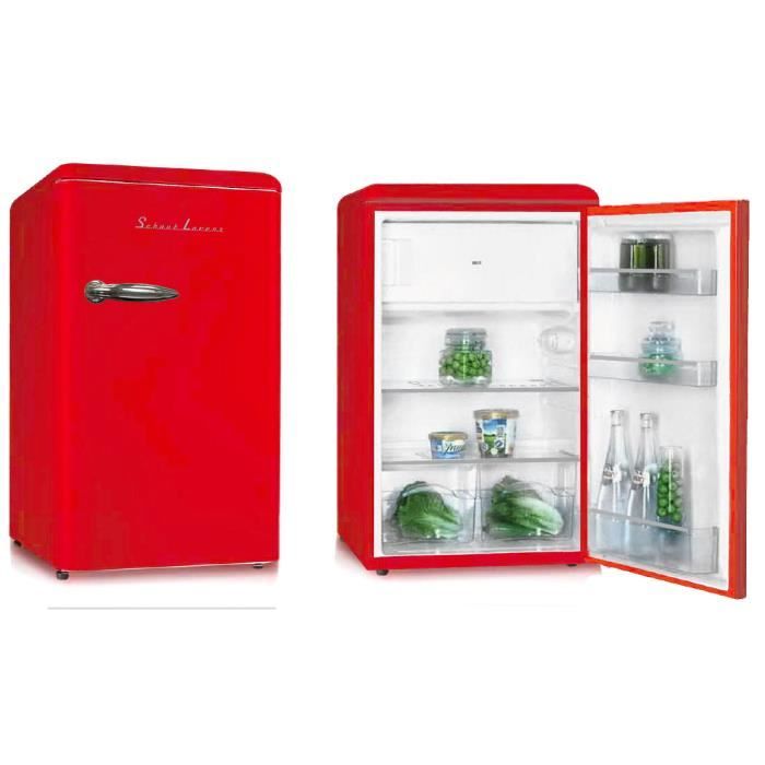 Schaub Lorenz Sl114ttr Refrigerateur Vintage Rouge Table Top 114