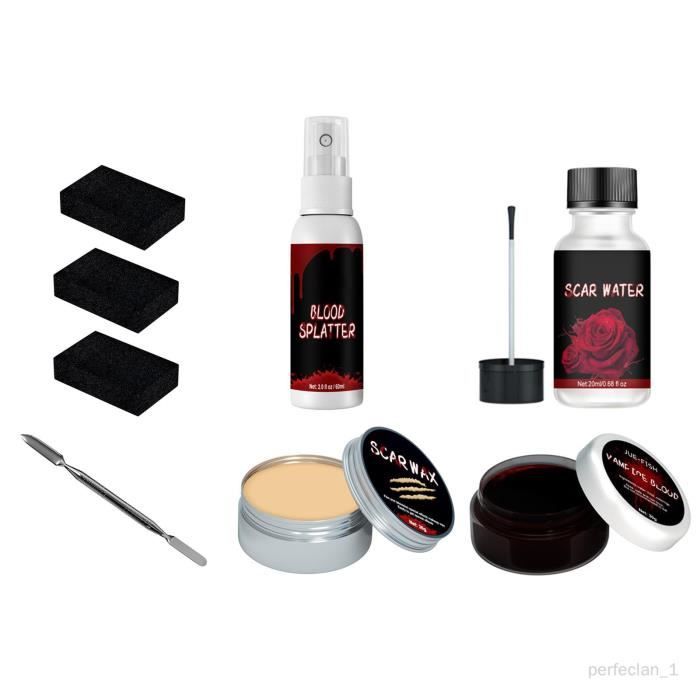 Maquillage Halloween Noir Et Blanc – Peinture Visage Effet Zombie/vampire – Kit Avec 2 Pinceaux – Résiste à L’eau