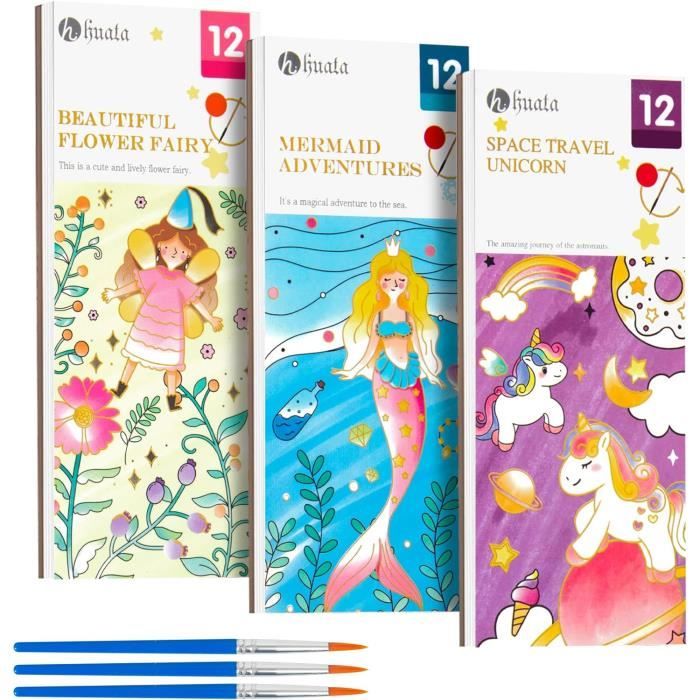 Livre Aquarelle Enfant Avec Pinceau à Eau | 6 Cahiers De Coloriage - Activité Créative