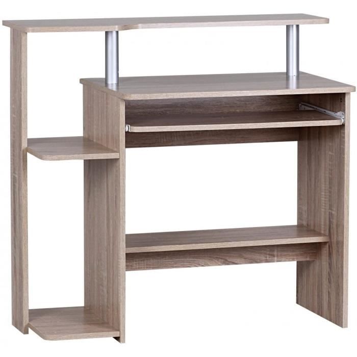 Bureau Chêne noir 90 x 48 x 101,5 cm Bois d'ingénierie | Leroy Merlin