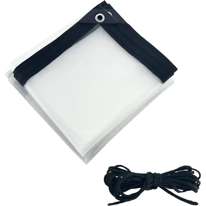Bâche Transparente Avec Œillets Et Fermeture Éclair - 0.8x0.8m, 0.5mm, Imperméable Pour Serre/Extérieur