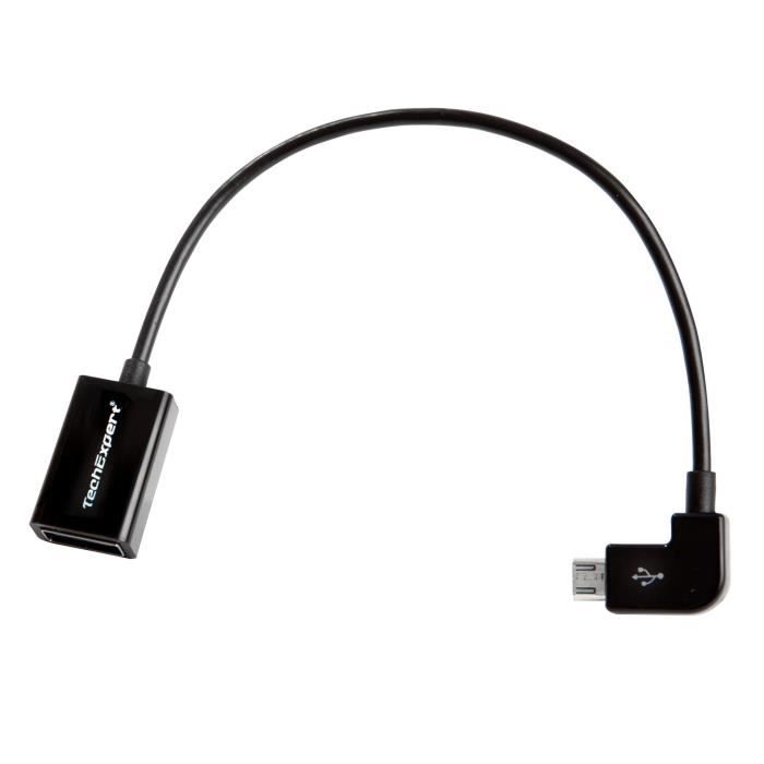 Micro Usb 2.0 - Coudé 90 Degrés À Gauche - Adaptateur D'Hôte