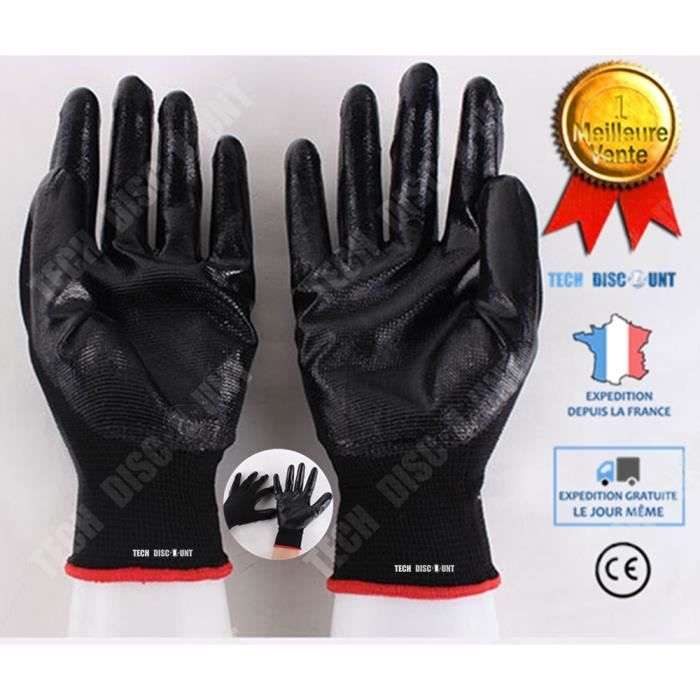 non-poudr/é et sans latex bo/îte de 100 taille S TouchGuard Gants /à usage unique noirs en nitrile