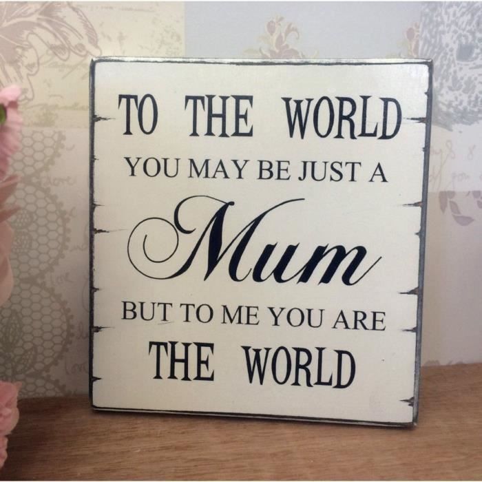 Maman Fete Des Meres Anniversaire Noel Cadeau Vintage Chic Panneau Plaque Murale Cdiscount Maison