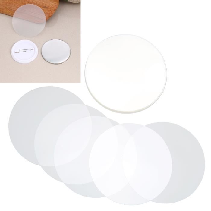 100 Pièces Badge Film Pvc Matériel Cercle Film Couvre Motif
