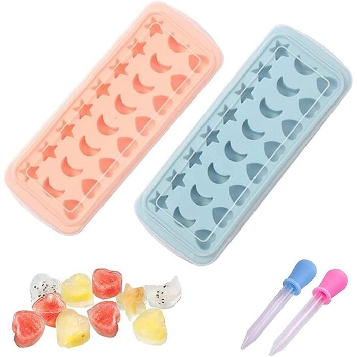 Bacs à Glaçons Pour Bébé - 2 Pièces, Silicone Alimentaire, Pour Purées, Fruits Et Lait Maternel - Conservation Facile