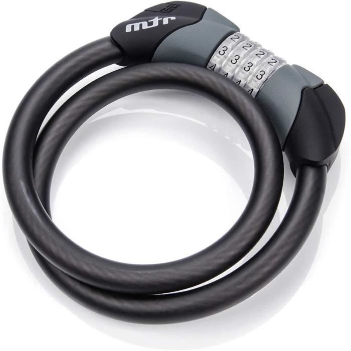 Câble antivol pour vélo, 8x640mm, serrure de sécurité pour