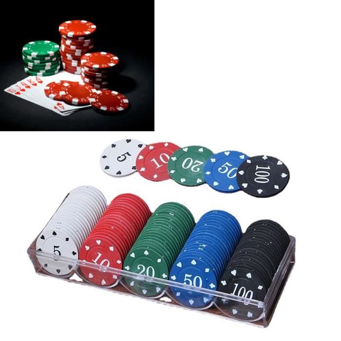 Jetons de poker boîte en métal ensemble de poker 300 jetons ensemble de  poker étui de poker dés étui en bois argent