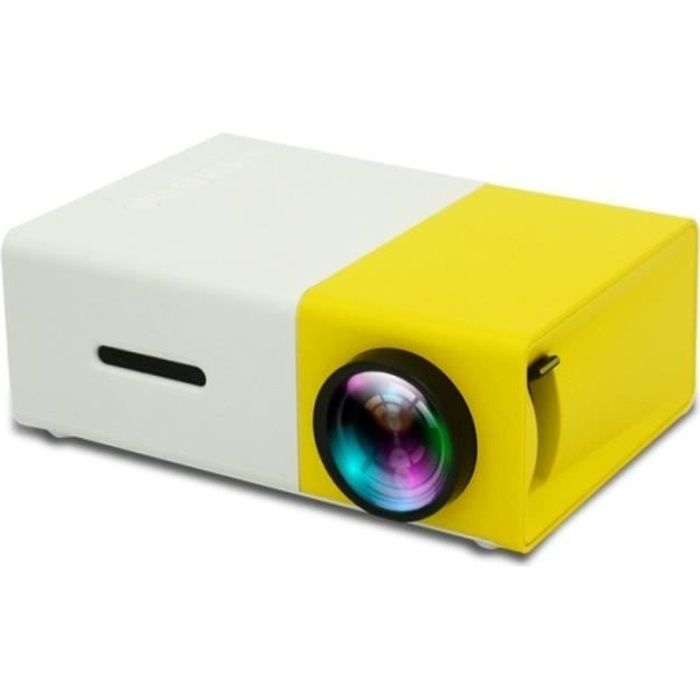 WEWOO Vid&eacute;oprojecteur LED 400lm Portable Home Theater Projecteur avec t&eacute;l&eacute;commande support HDMI AV Interfaces SD USB jaune 